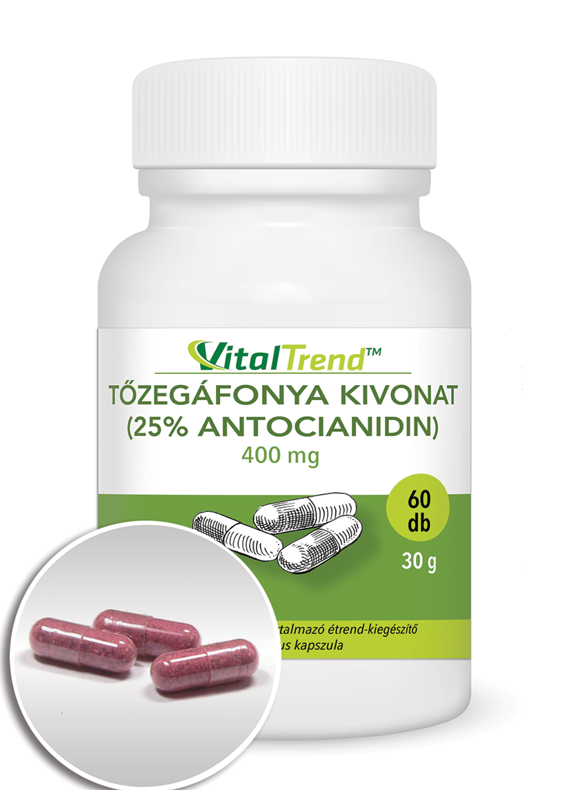 Tőzegáfonya kivonat (25% AC) kapszula