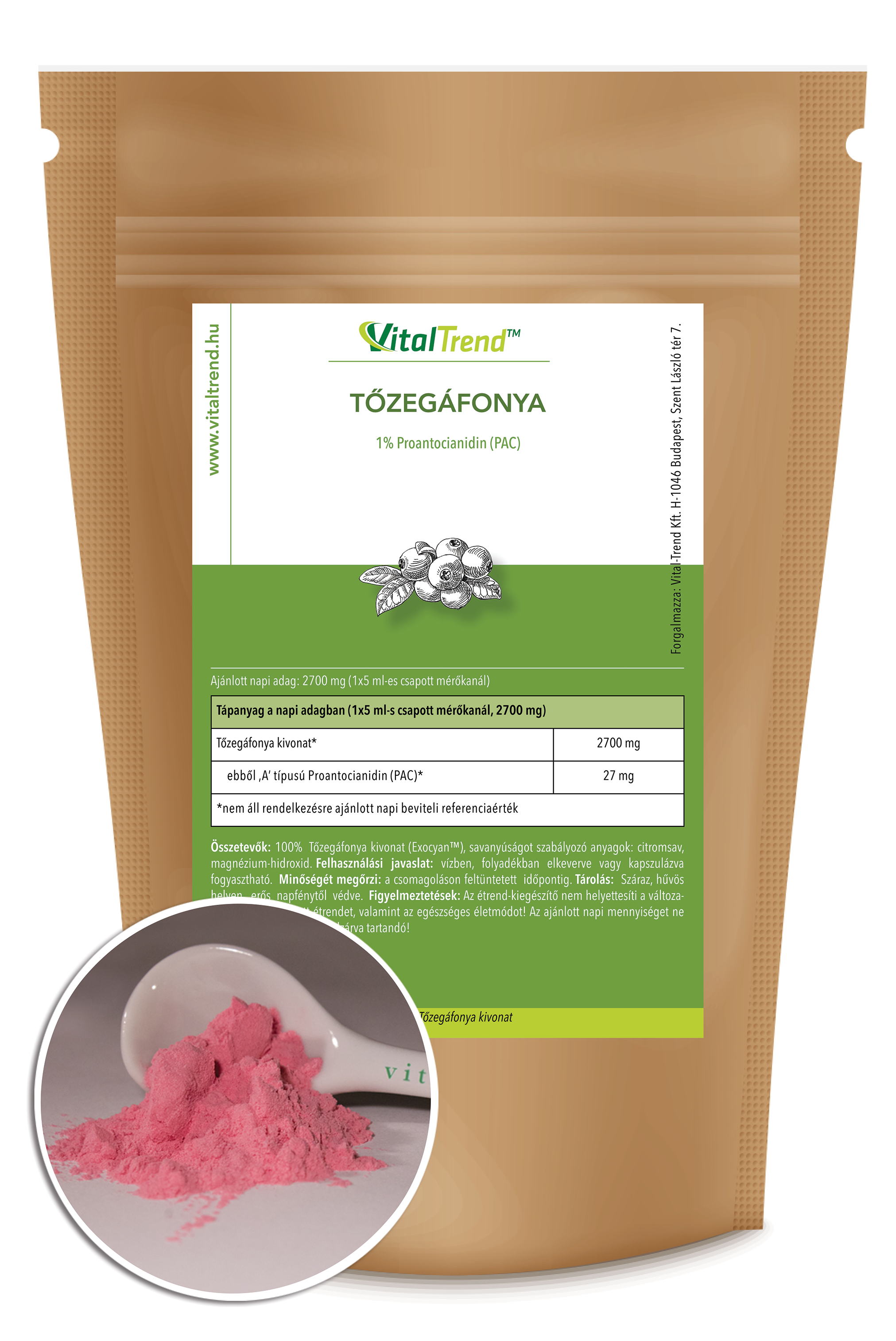 Tőzegáfonya kivonat por (Exocyan™)